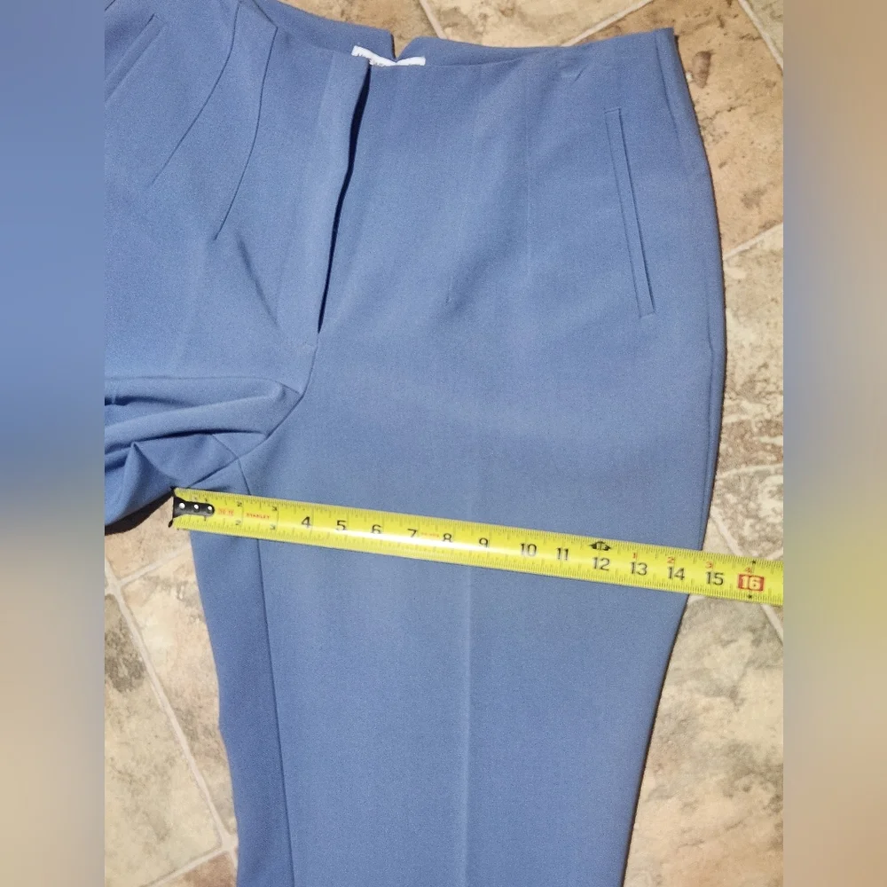 NINE WEST Women's High-Waist Pleated Pants- Light Blue with zipper front Sz 14L - Picture 9 of 12